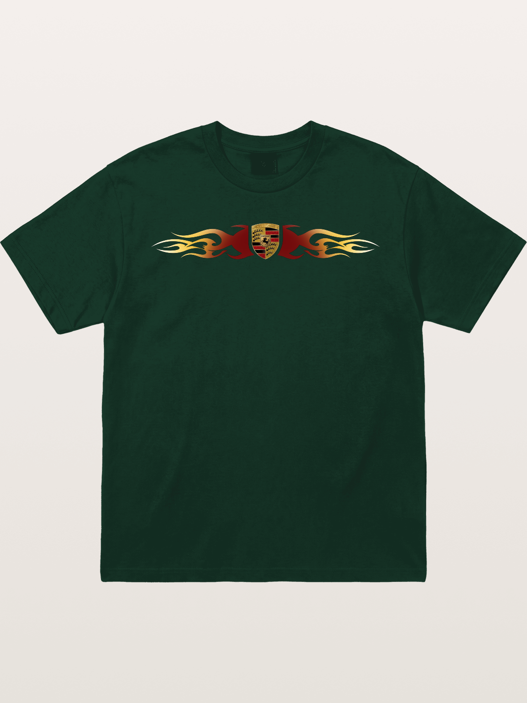 Porsche Crest Flame Stripe Gildan T-shirt