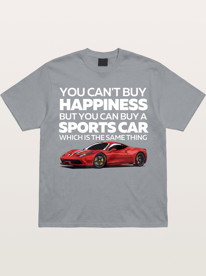 Sports Car Happiness Quote Red Ferrari Gildan T-shirt