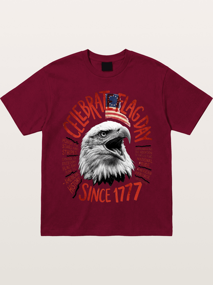 Eagle Celebrate Flag Day 1777 Gildan T-shirt