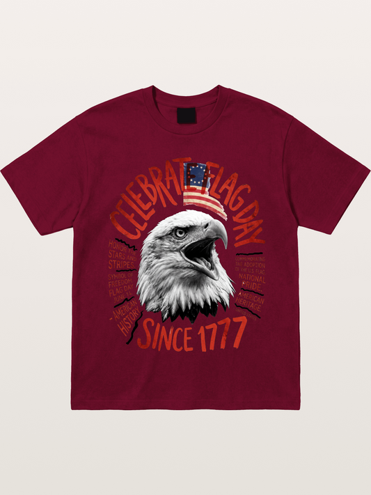 Eagle Celebrate Flag Day 1777 Gildan T-shirt