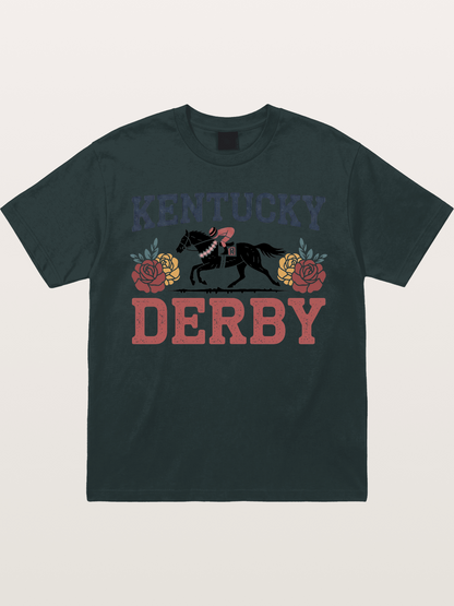 Kentucky Derby Rose Horse Poster Gildan T-shirt
