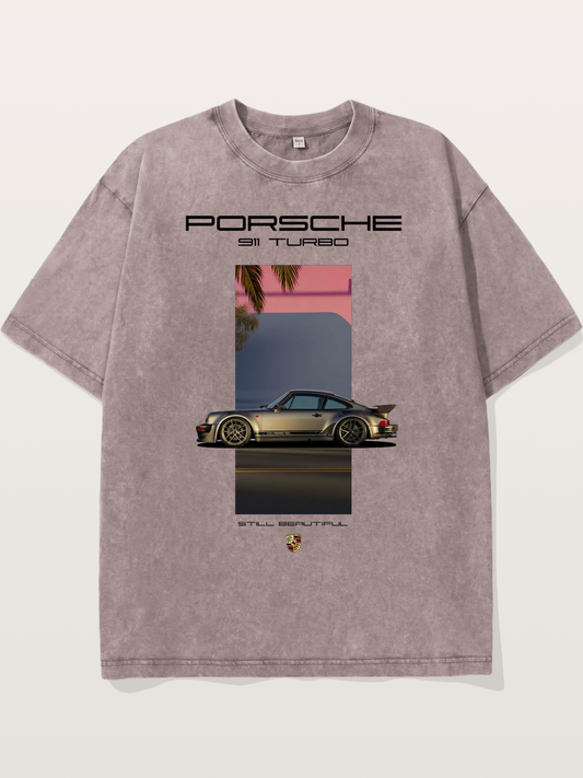 911 Turbo Retro Palm Print Washed T-shirt