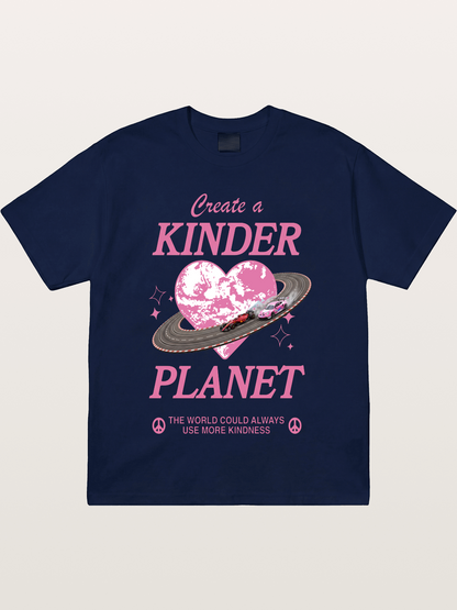Pink Heart Earth Race Gildan T-shirt