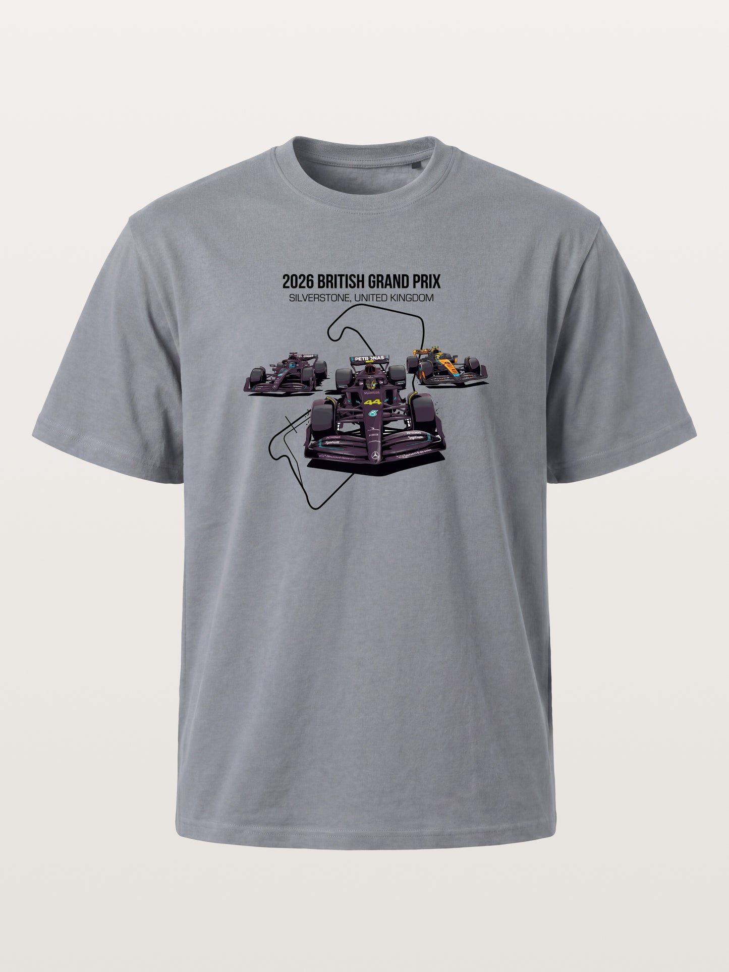 F1 Cars Silverstone Track Overlay Gildan T-shirt