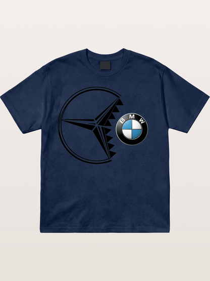 Mercedes vs BMW Logo Art Cotton T-shirt