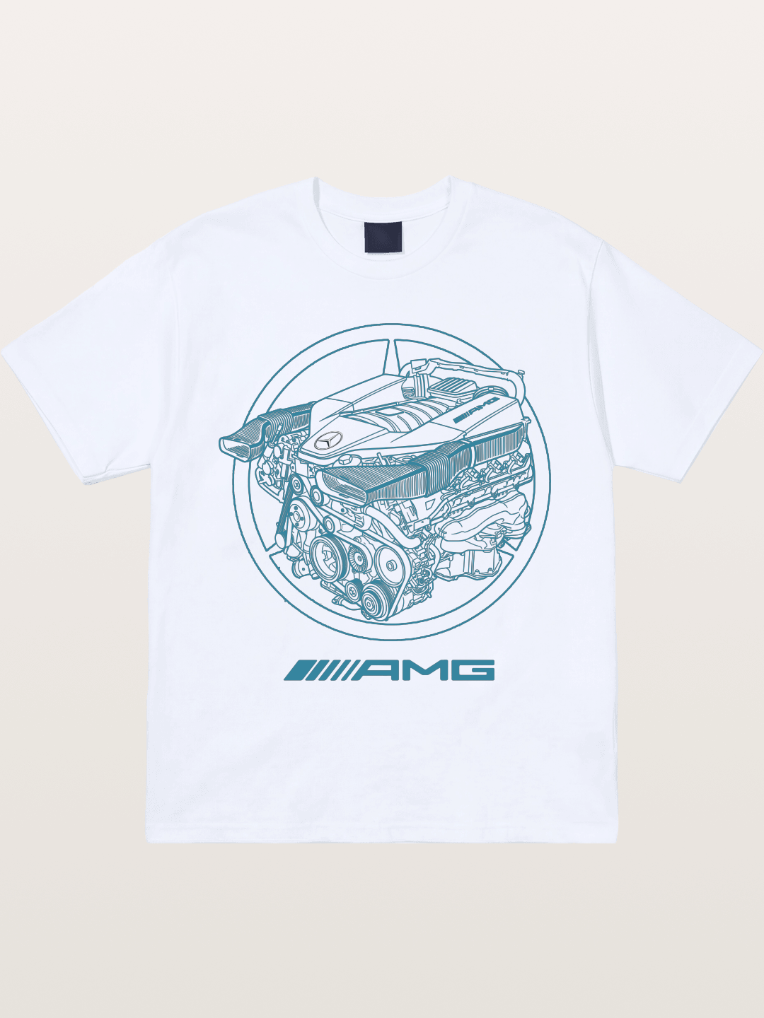 Mercedes AMG Engine Cutaway Blueprint Gildan T-shirt