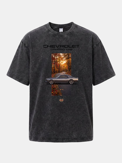 Camaro Z28 Desert Sunset Art Washed T-shirt
