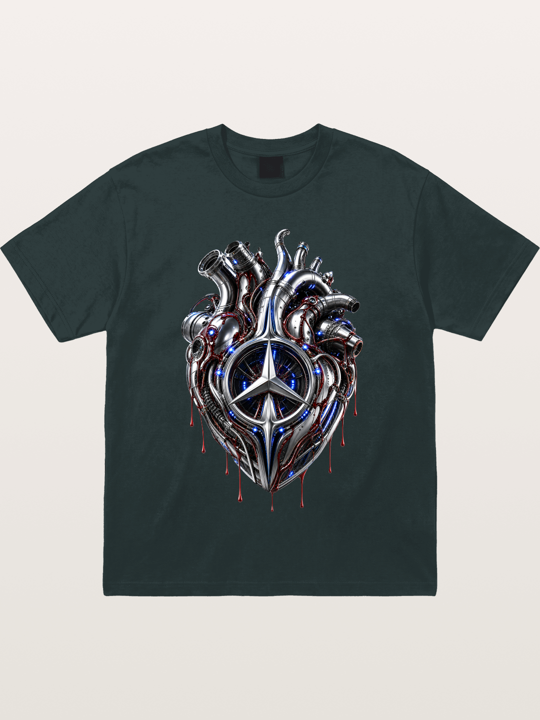 Mercedes Cyborg Heart Print Gildan T-shirt