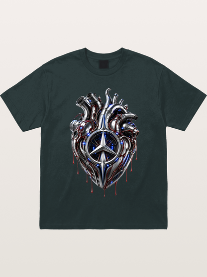 Mercedes Cyborg Heart Print Gildan T-shirt