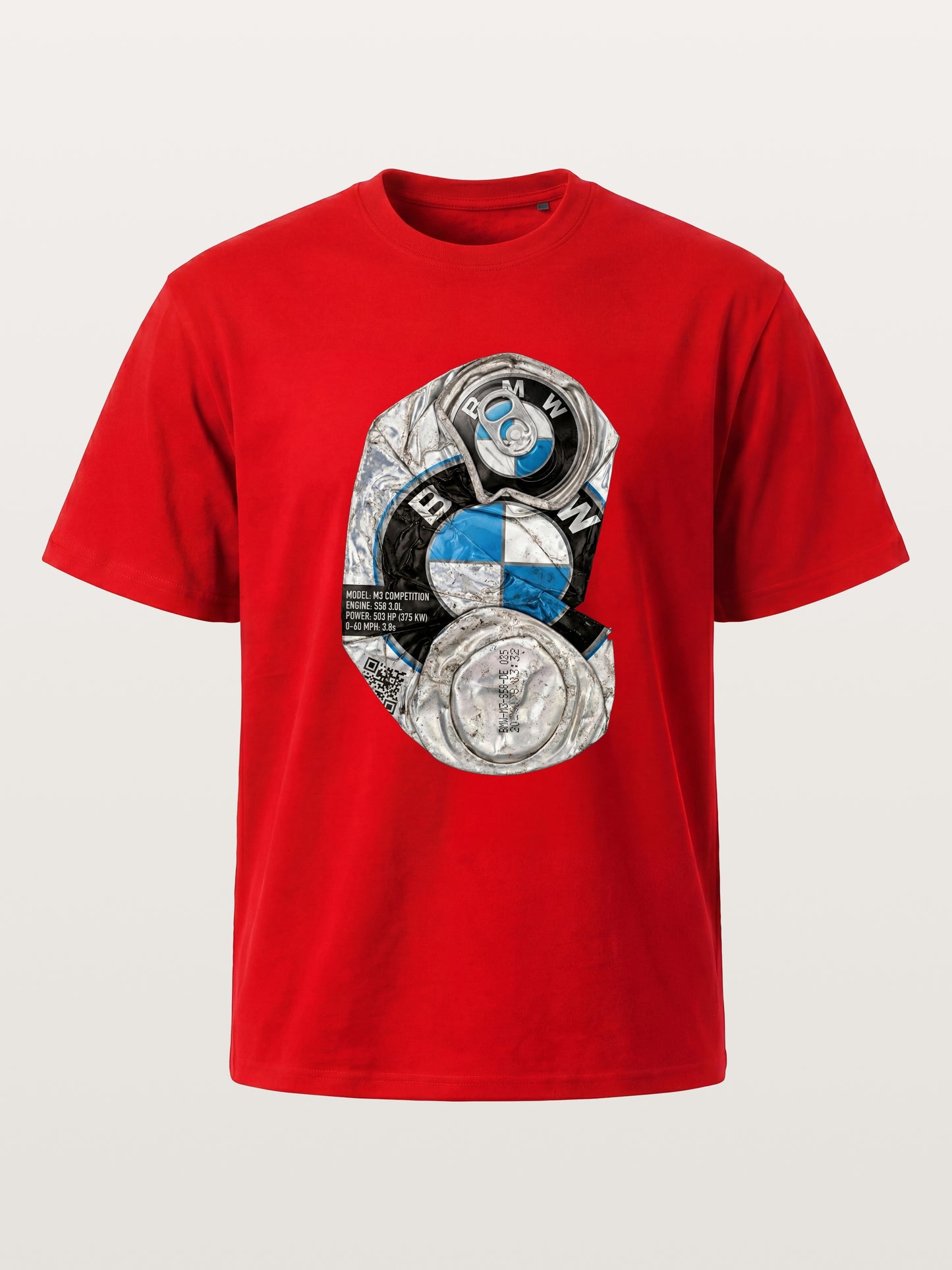 Crushed BMW Cans Collage Cotton T-shirt