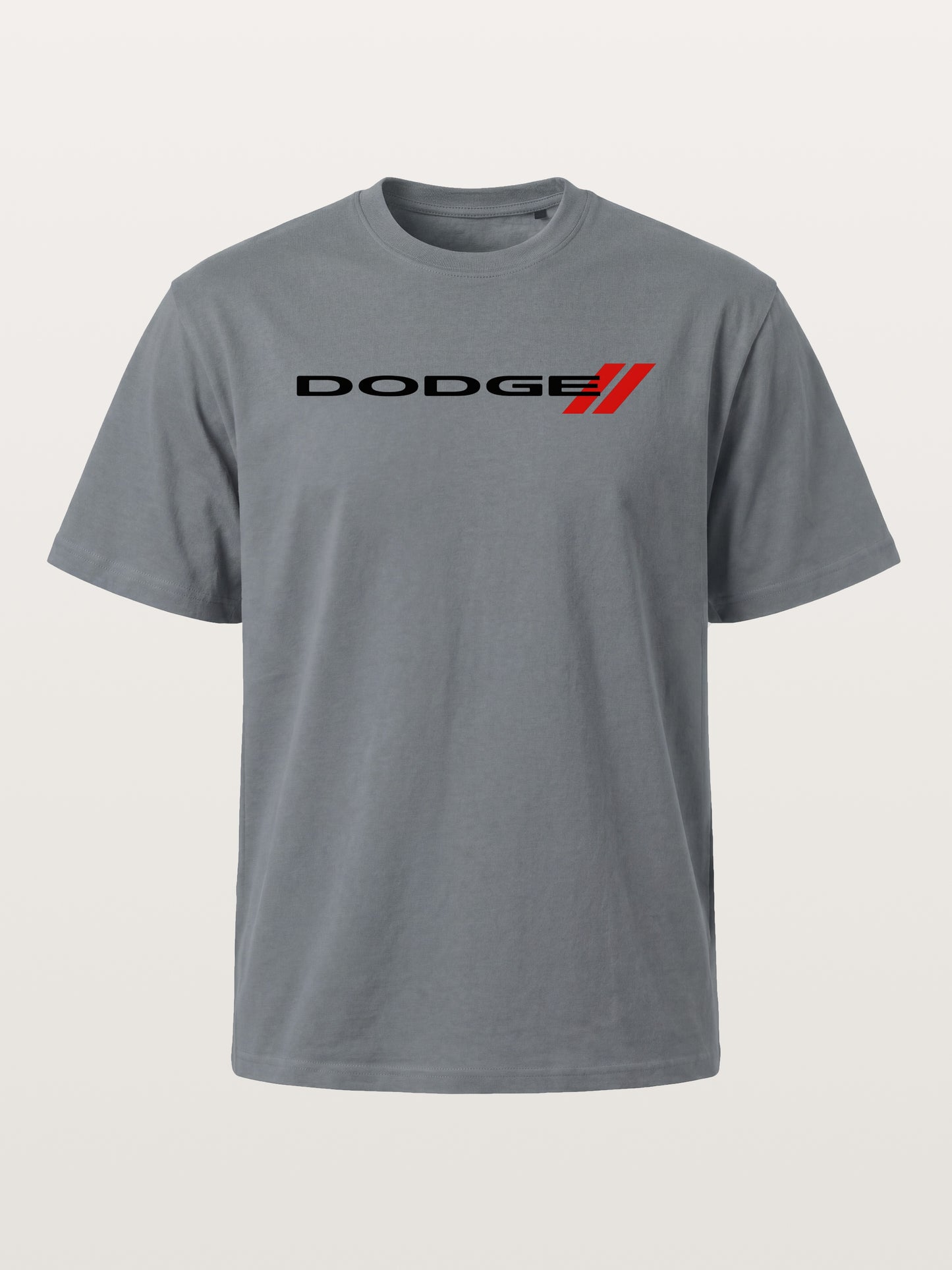Dodge Red Strip Badge Print Cotton T-shirt