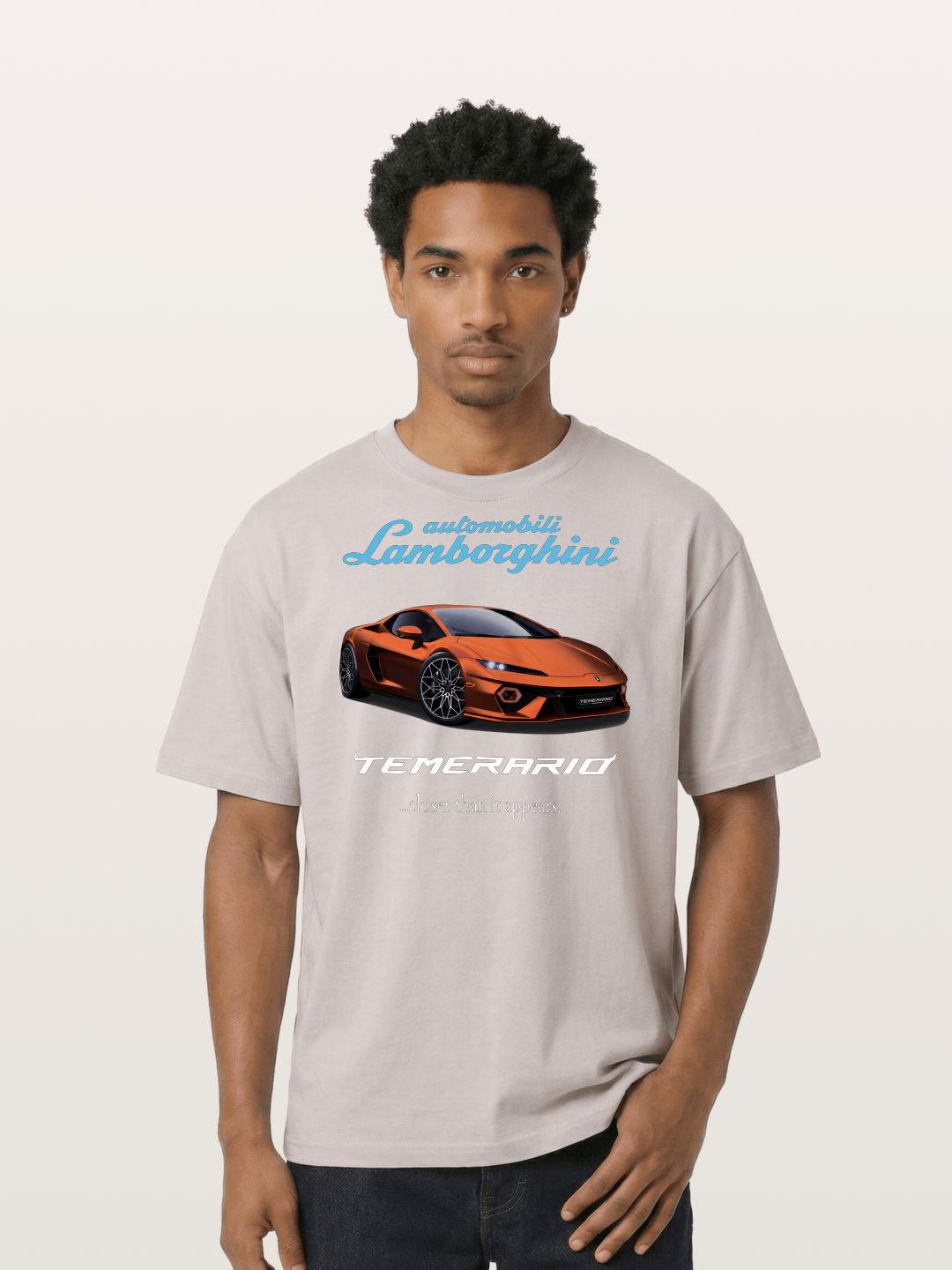 Lamborghini Temerario Orange Sports Car Cotton T-shirt