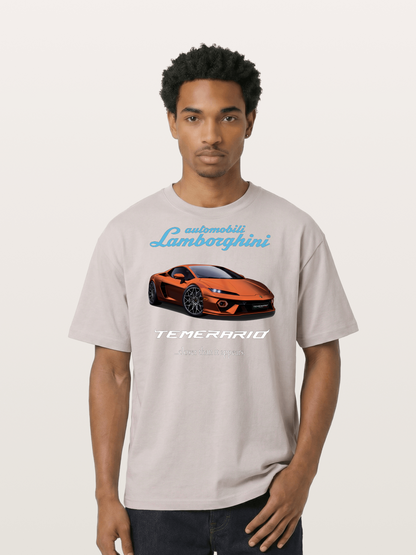Lamborghini Temerario Orange Sports Car Cotton T-shirt