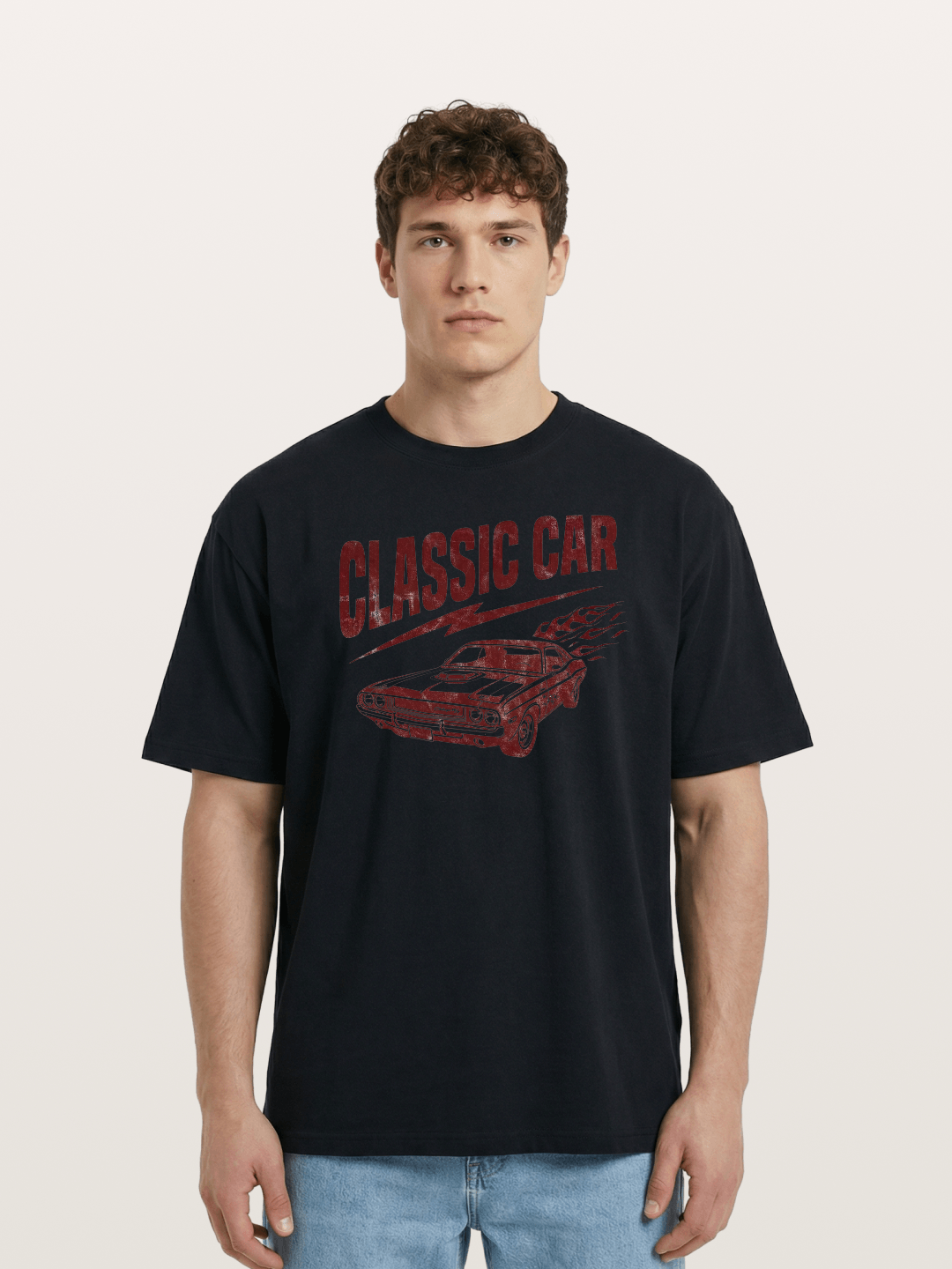 Classic Car Run Cotton T-shirt