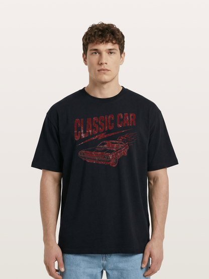 Classic Car Run Cotton T-shirt