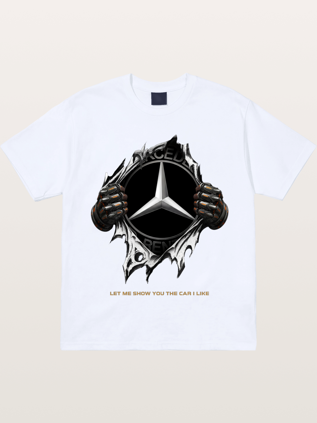 Mercedes Star Crest Tear Through Gildan T-shirt