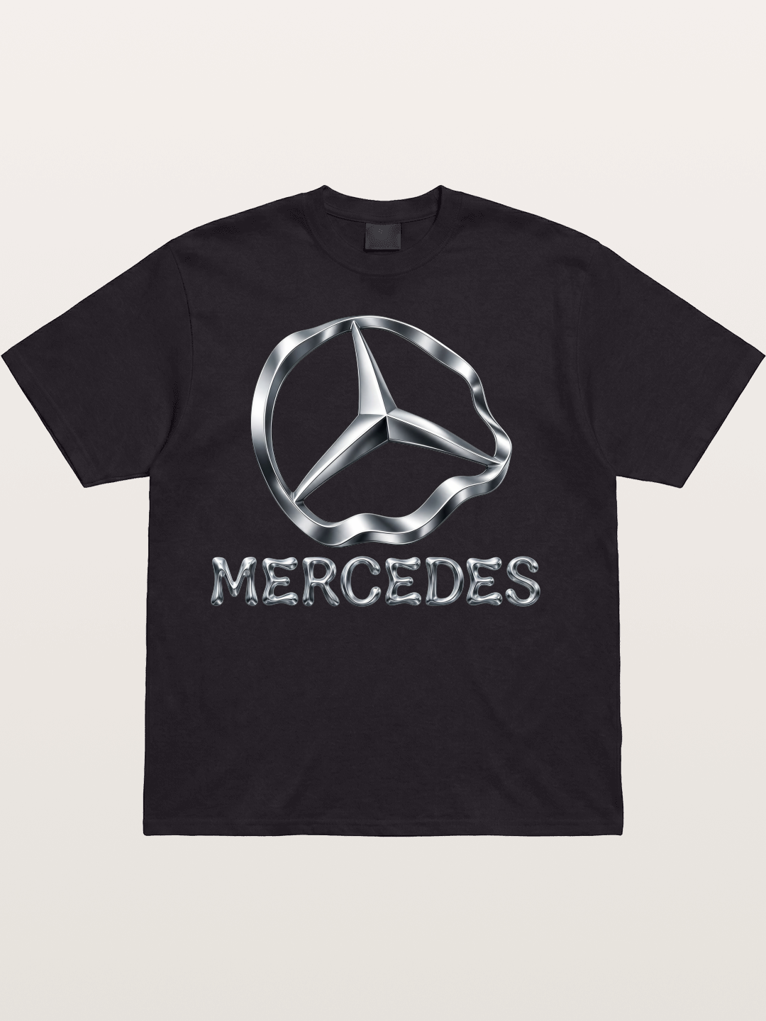 Mercedes Liquid Metal Logo Cotton T-shirt