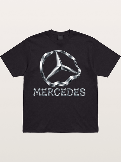 Mercedes Liquid Metal Logo Cotton T-shirt