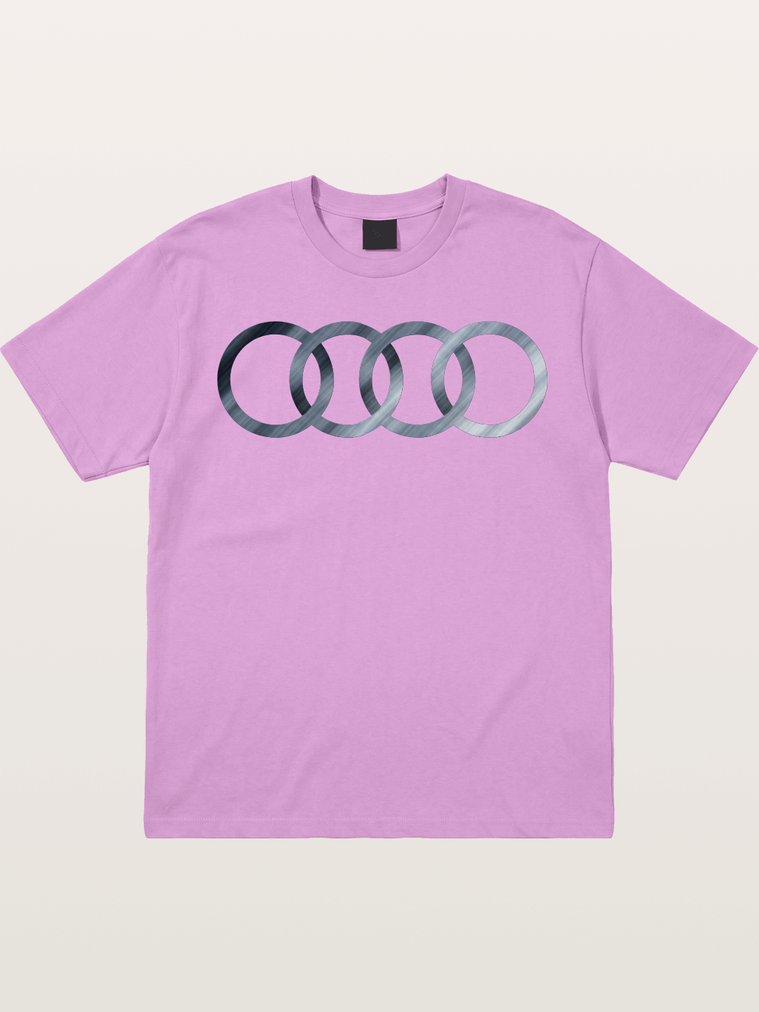 Audi Four Rings Brushed Metal Logo Gildan T-shirt
