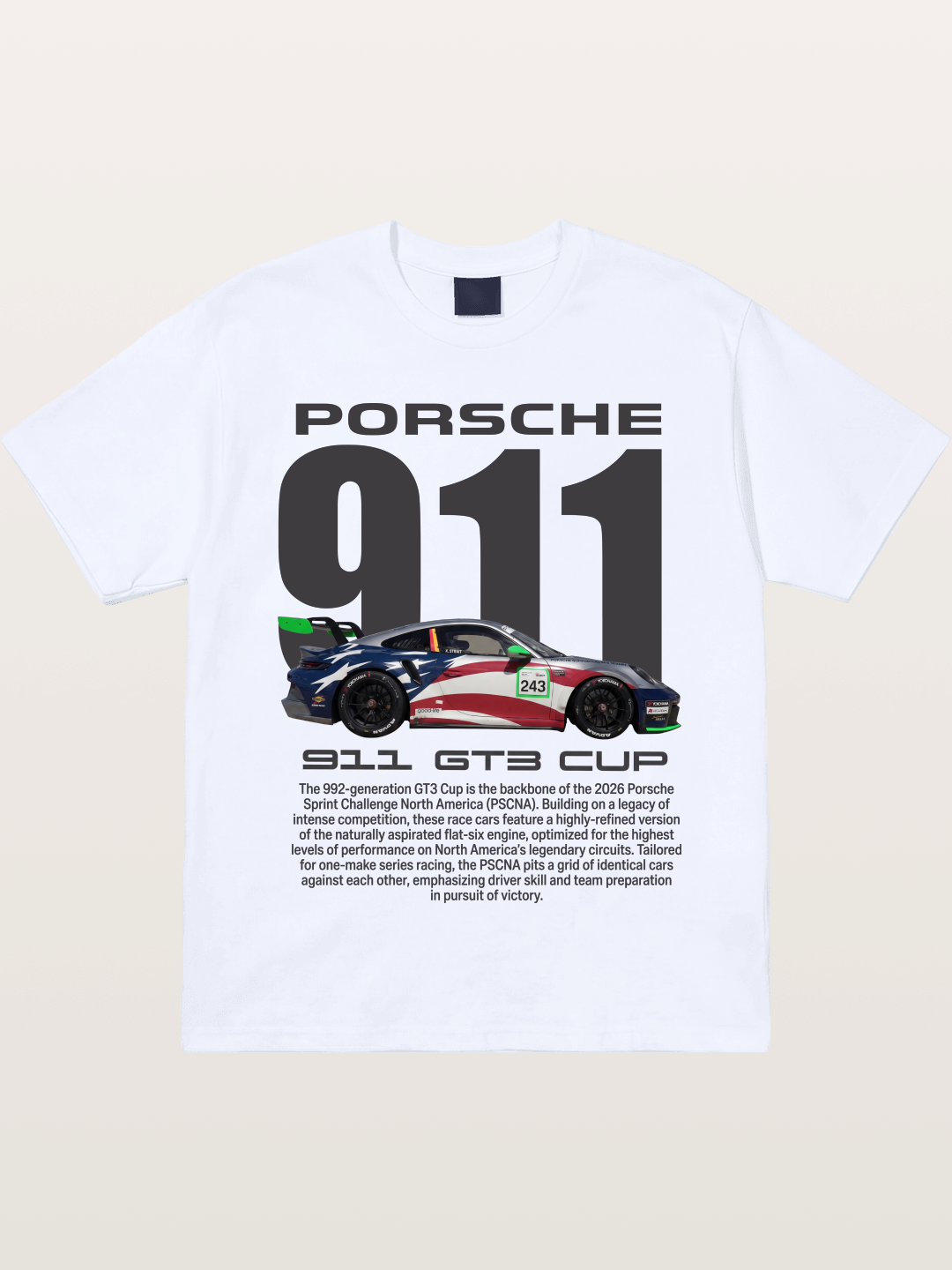 Porsche 911 GT3 Cup American Colors Gildan T-shirt