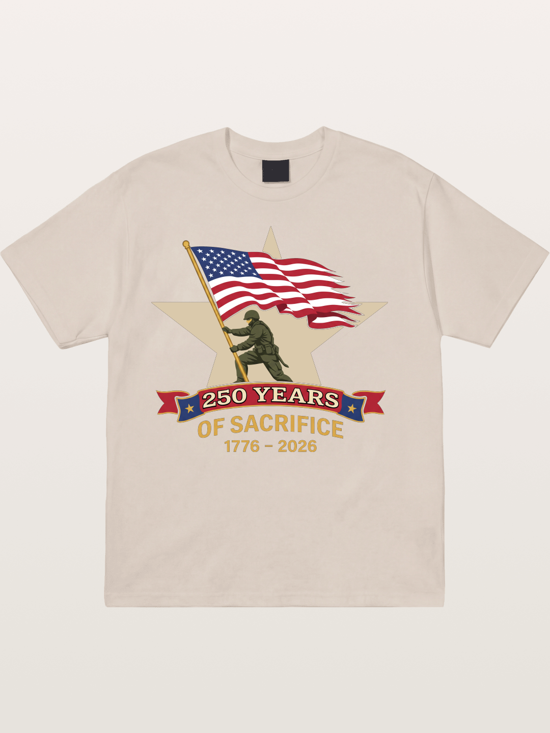 250 Years of Sacrifice Soldier Flag Cotton T-shirt