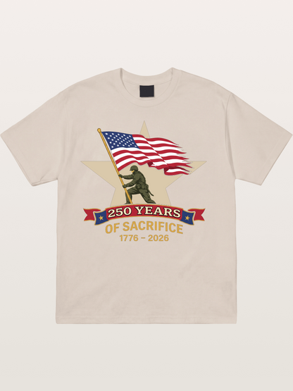 250 Years of Sacrifice Soldier Flag Cotton T-shirt