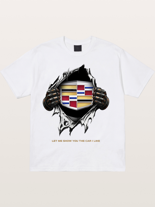 Cadillac Crest Tear Through Effect Cotton T-shirt