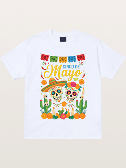 Cinco de Mayo Sugar Skull Fiesta Gildan T-shirt