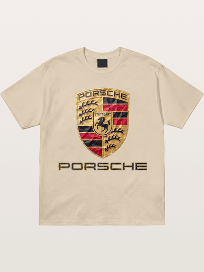 Porsche Crumpled Paper Logo Gildan T-shirt