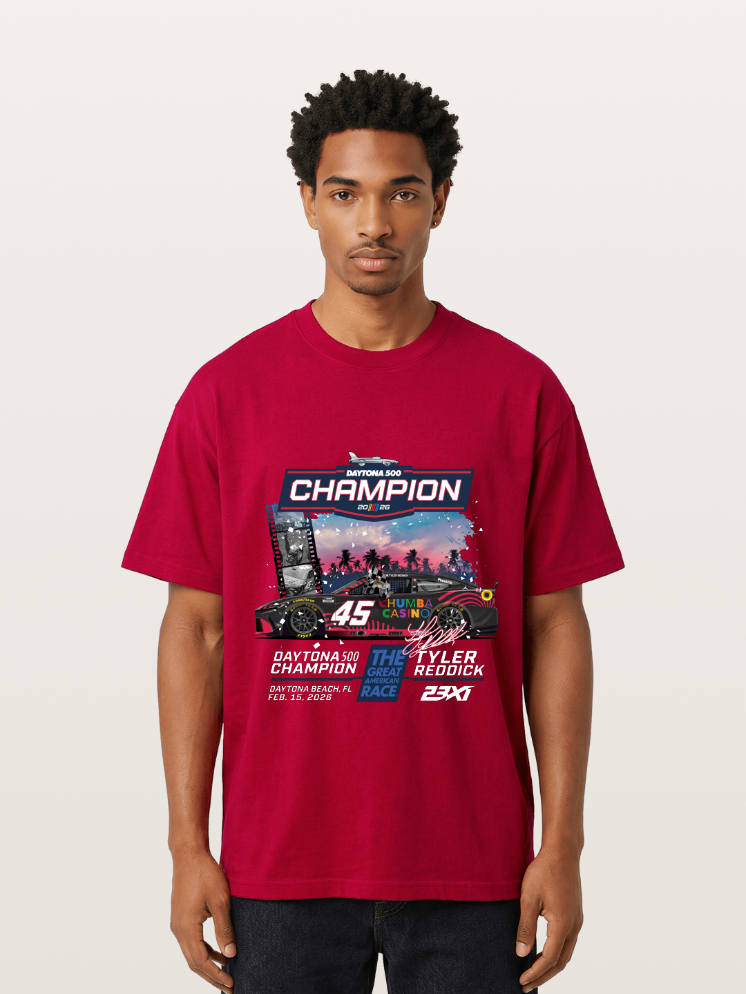 Tyler Reddick 45 Champion Car Art Gildan T-shirt