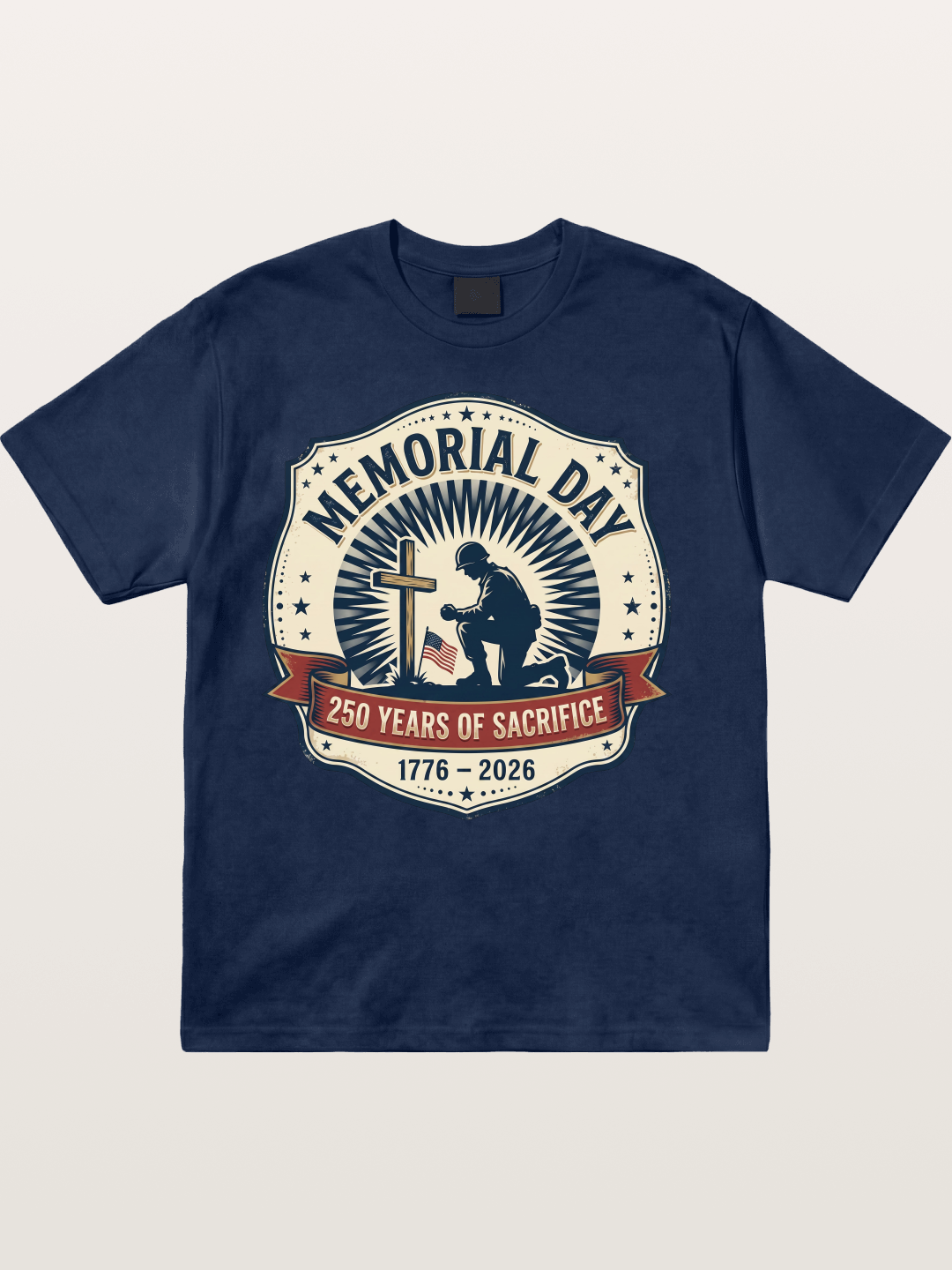 Memorial Day Vintage Sacrifice Badge Cotton T-shirt
