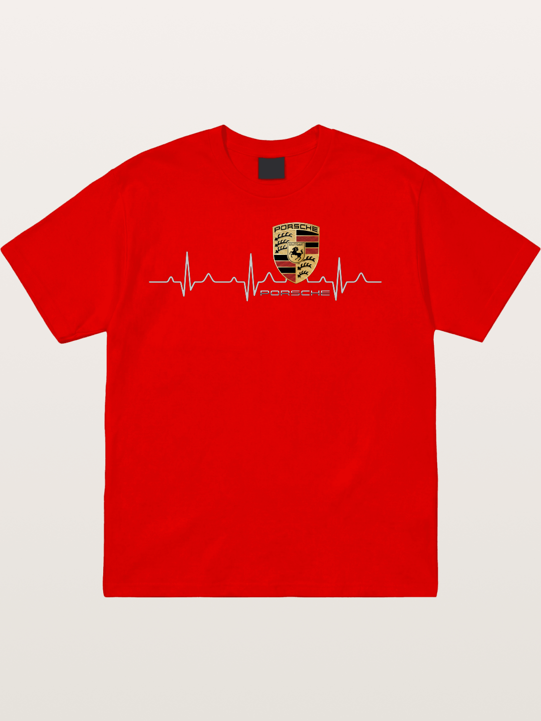 Porsche Heartbeat ECG Line Design Cotton T-shirt