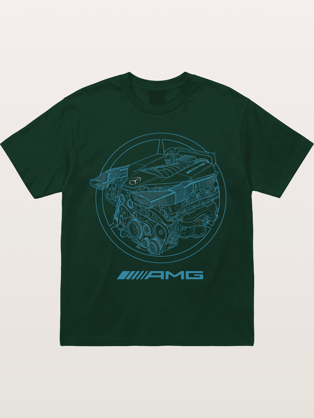 Mercedes AMG Engine Cutaway Blueprint Gildan T-shirt