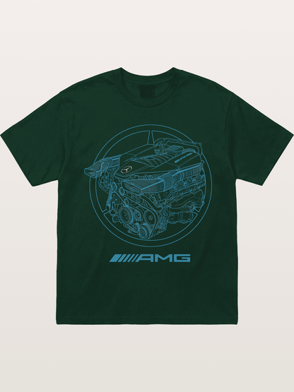 Mercedes AMG Engine Cutaway Blueprint Gildan T-shirt
