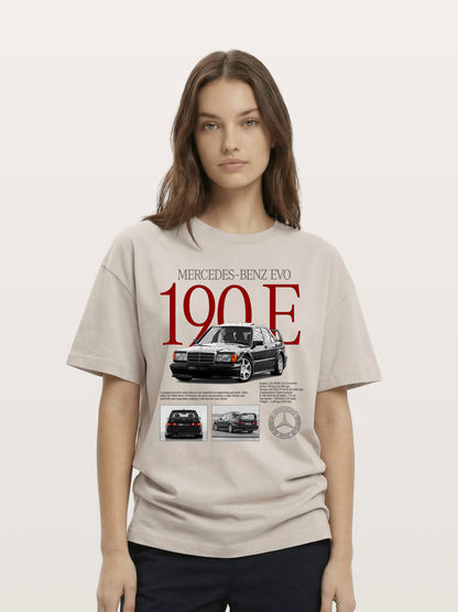 Mercedes-Benz 190E Retro Profile Cotton T-shirt