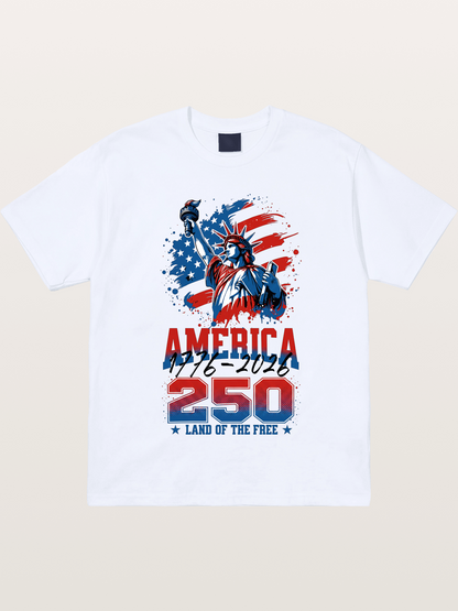 Liberty 250 Years Freedom Print Gildan T-shirt