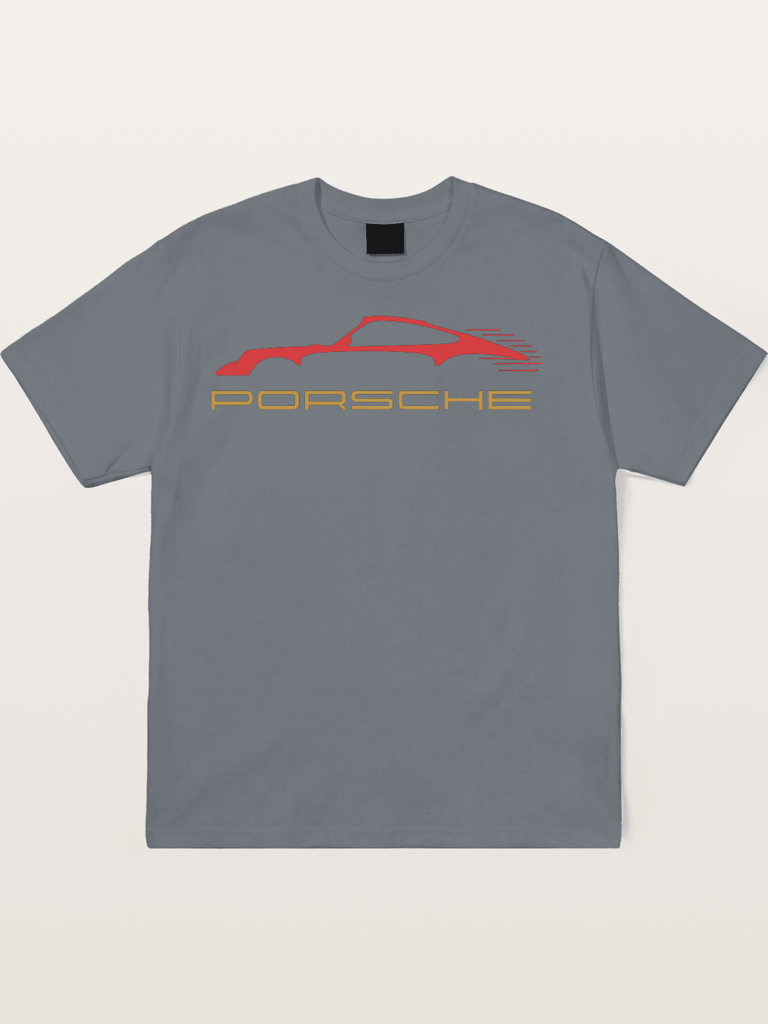 Porsche Red Sports Car Silhouette Cotton T-shirt