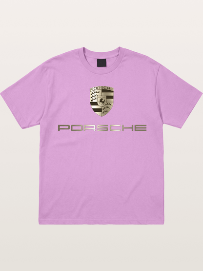 Metallic Porsche Shield Logo Gildan T-shirt