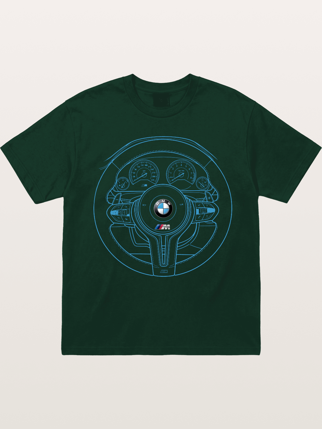 BMW M Vintage Steering Wheel Draft Gildan T-shirt