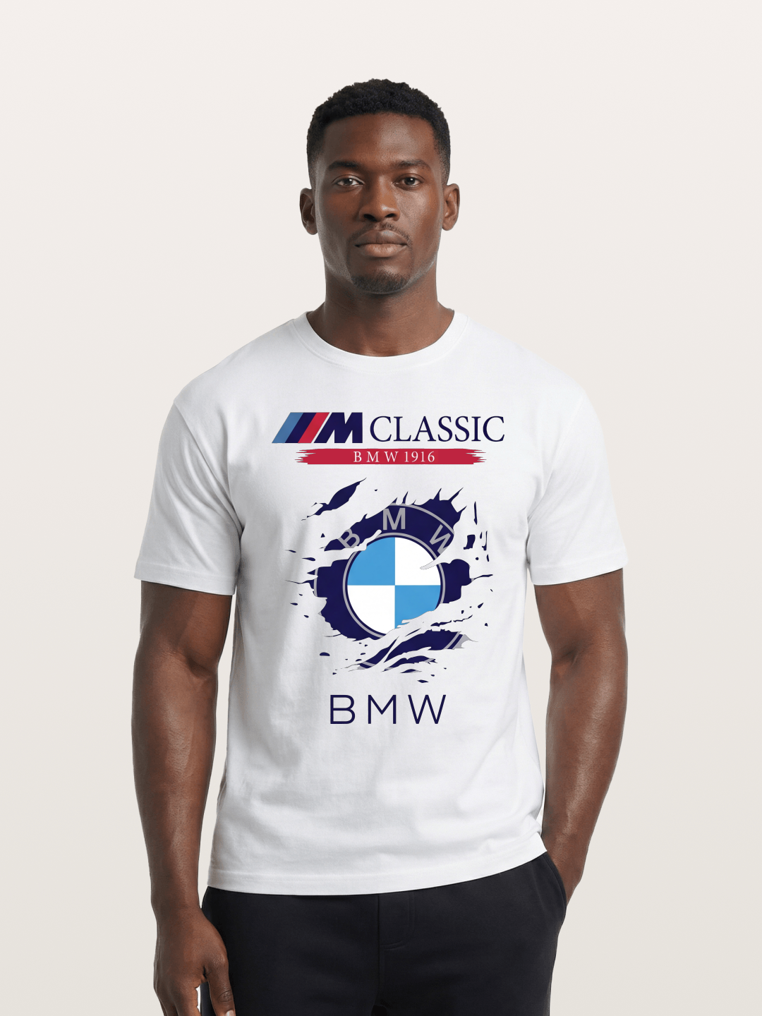BMW M Colors Tear Effect Cotton T-shirt