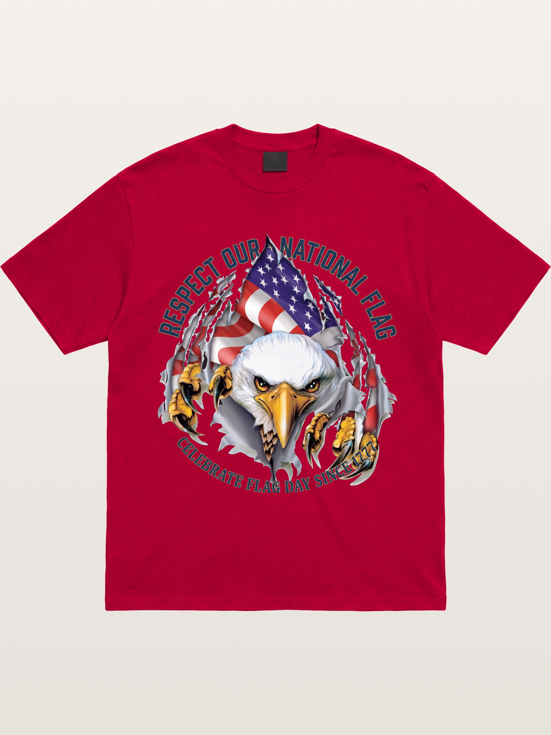 Ripped Flag Eagle Patriotic Print Gildan T-shirt