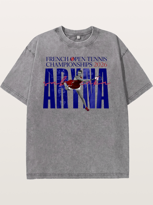 Aryna Sabalenka French Open Design Washed T-shirt