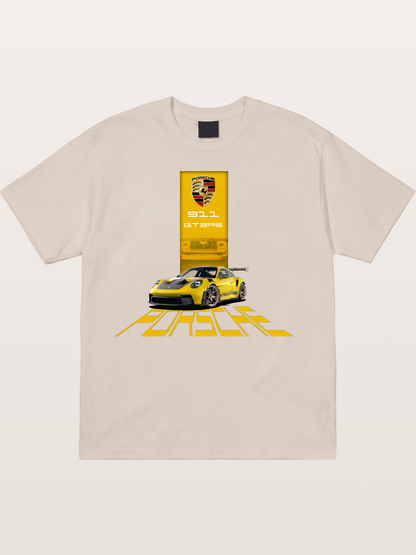 Yellow 911 GT3 RS Graphic Cotton T-shirt