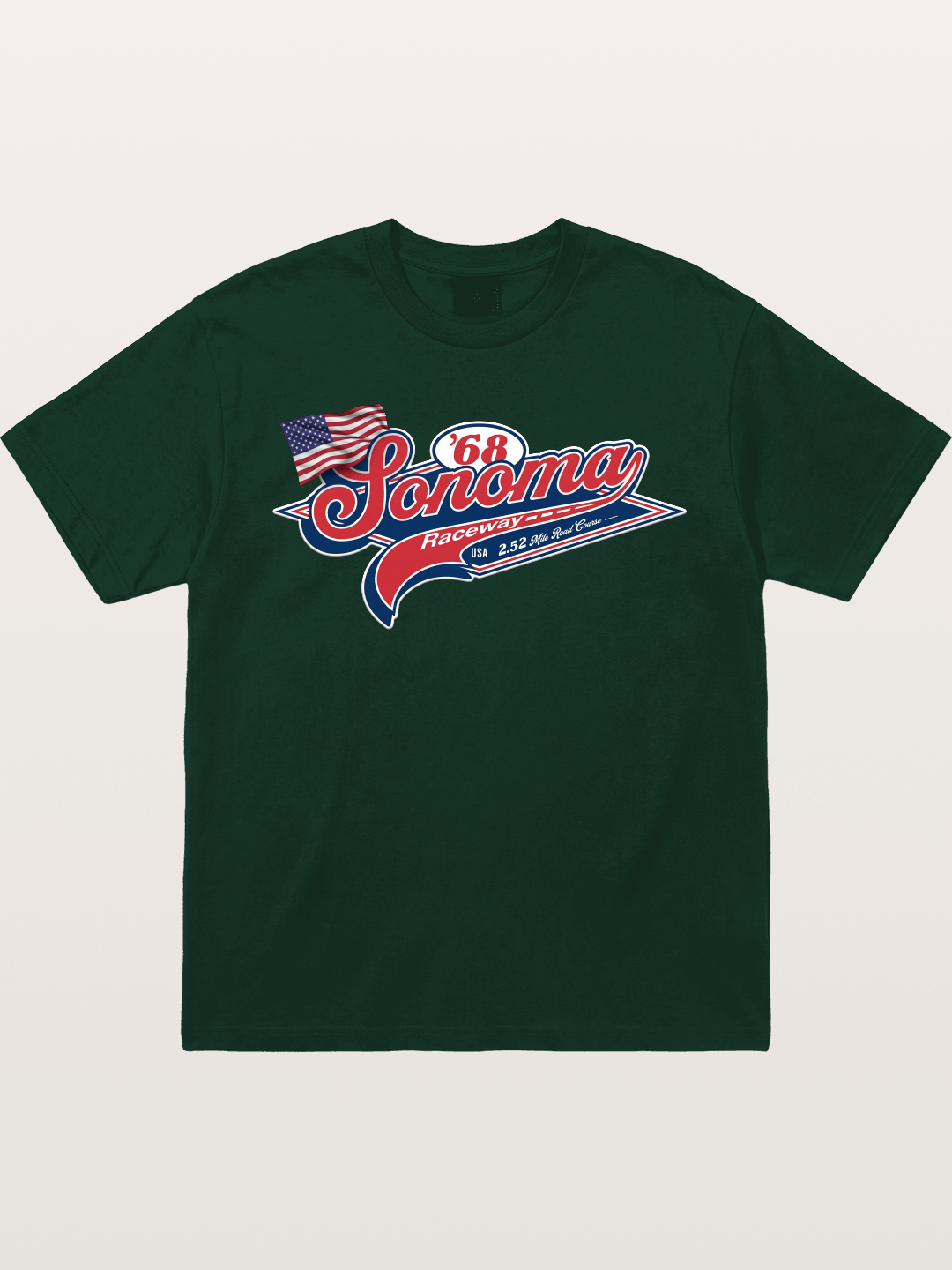 Sonoma Raceway 1968 Vintage Script Gildan T-shirt
