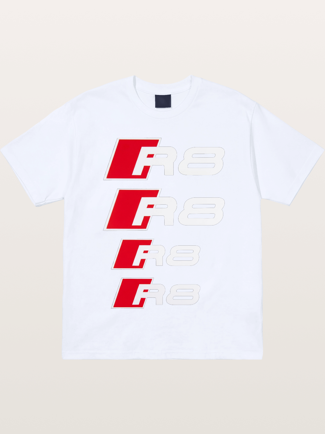 Audi R8 Red Repeated Text Gildan T-shirt