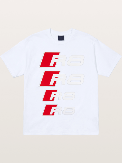 Audi R8 Red Repeated Text Gildan T-shirt