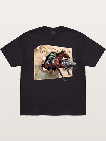 Derby Horse Porsche Collision Gildan T-shirt