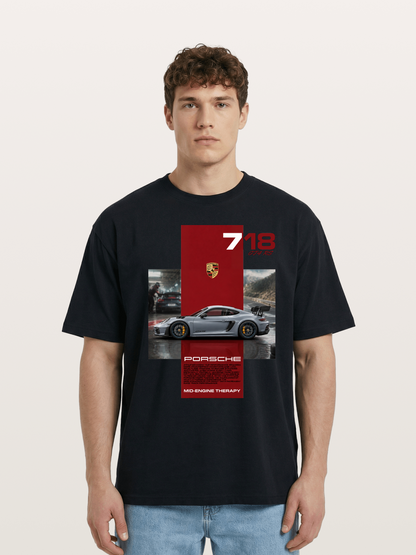 Porsche 718 GT4 RS Mid-Engine Therapy Cotton T-shirt