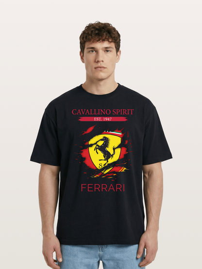 Ferrari 1947 Tear Logo Cotton T-shirt