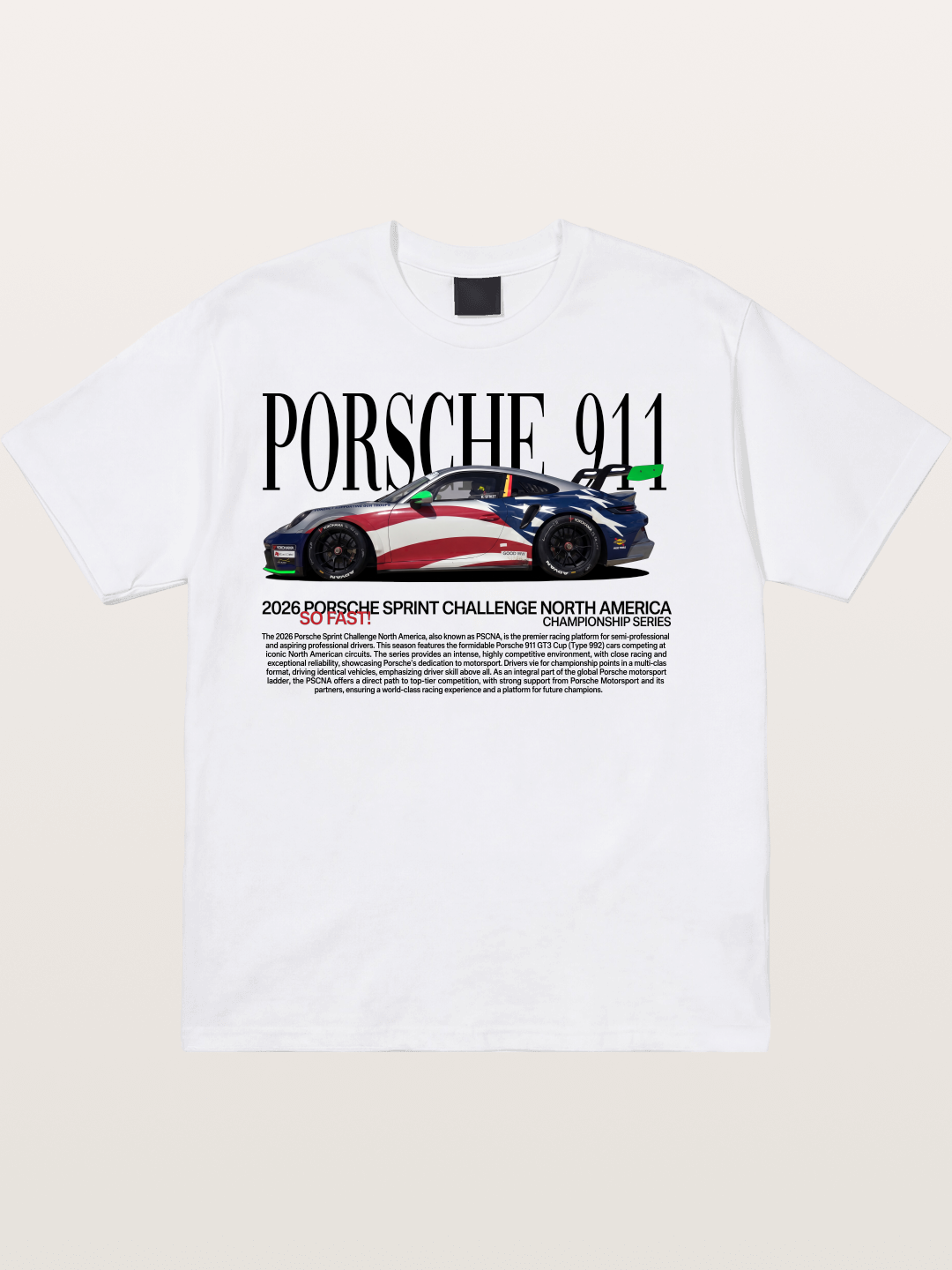 Porsche 911 Sprint Challenge Livery Cotton T-shirt